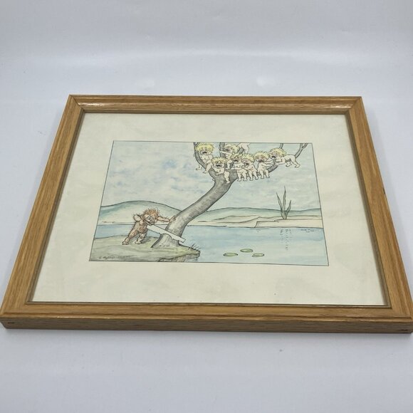 Vintage G. Ageeu Copy Swedish Artist Robert Hogfeldt Artist Lifetime Child 1981 - Picture 4 of 11